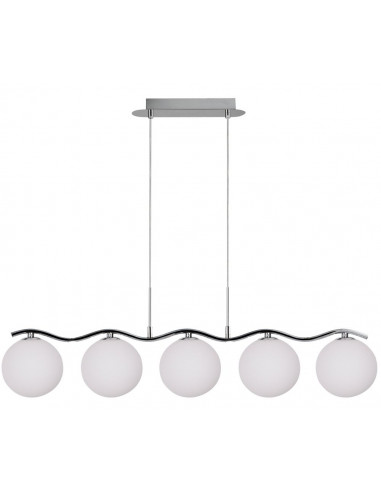 CANDELLUX Ramon lampa wisząca chromowy 5x40w g9 klosz biały 35-01429