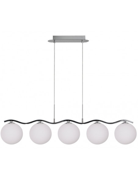 CANDELLUX Ramon lampa wisząca chromowy 5x40w g9 klosz biały 35-01429