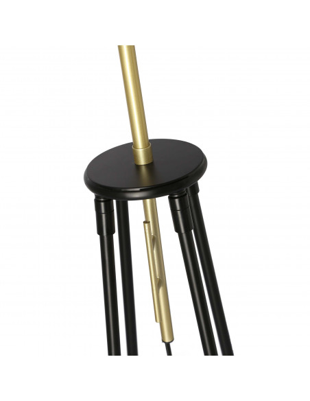 CANDELLUX TEGOLA LAMPA PODŁOGOWA CZARNY+ZŁOTY MATOWY 1X60W E27 ABAŻUR CZARNY 51-00071