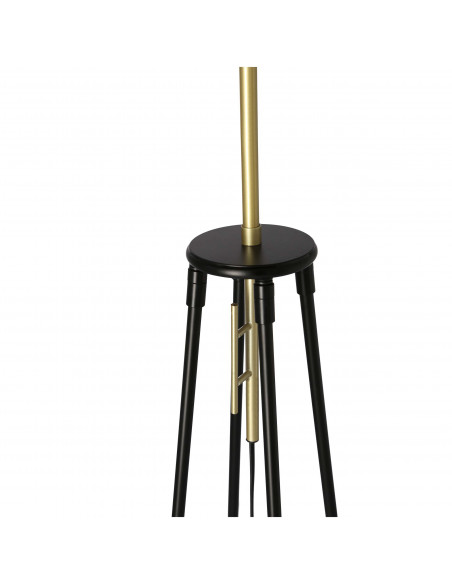 CANDELLUX TEGOLA LAMPA PODŁOGOWA CZARNY+ZŁOTY MATOWY 1X60W E27 ABAŻUR CZARNY 51-00071