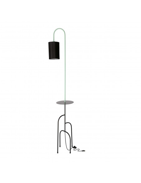 CANDELLUX RAVELLO LAMPA PODŁOGOWA CZARNY+ZIELONY 1X40W E14 ABAŻUR CZARNY 51-00064
