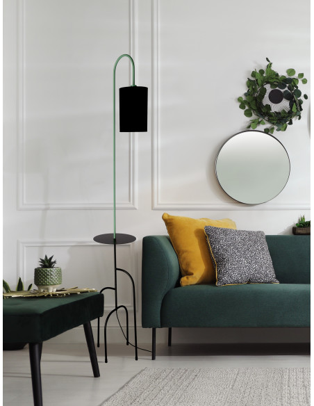 CANDELLUX RAVELLO LAMPA PODŁOGOWA CZARNY+ZIELONY 1X40W E14 ABAŻUR CZARNY 51-00064