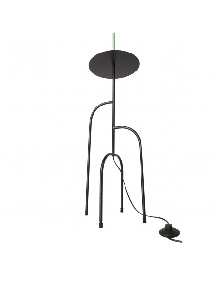 CANDELLUX RAVELLO LAMPA PODŁOGOWA CZARNY+ZIELONY 1X40W E14 ABAŻUR CZARNY 51-00064