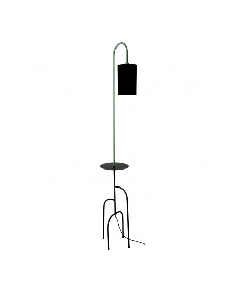 CANDELLUX RAVELLO LAMPA PODŁOGOWA CZARNY+ZIELONY 1X40W E14 ABAŻUR CZARNY 51-00064