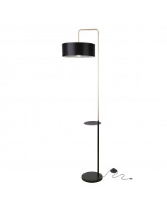 CANDELLUX IMPACT LAMPA PODŁOGOWA CZARNY+ZŁOTY MATOWY 1X40W E27 ABAŻUR CZARNY 51-00026