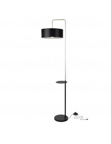 CANDELLUX IMPACT LAMPA PODŁOGOWA CZARNY+ZŁOTY MATOWY 1X40W E27 ABAŻUR CZARNY 51-00026