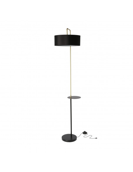 CANDELLUX IMPACT LAMPA PODŁOGOWA CZARNY+ZŁOTY MATOWY 1X40W E27 ABAŻUR CZARNY 51-00026