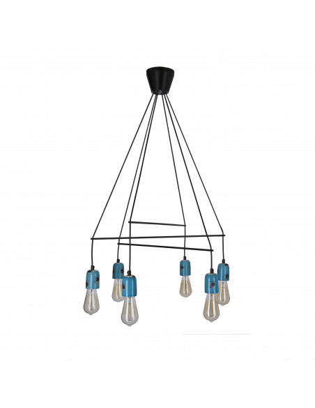 CANDELLUX VIDER LAMPA WISZĄCA CZARNY 6X40W E27 36-10513