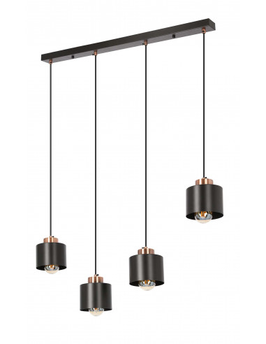 CANDELLUX Olena lampa wisząca czarna 4x60w e27 klosz czarny 34-78131