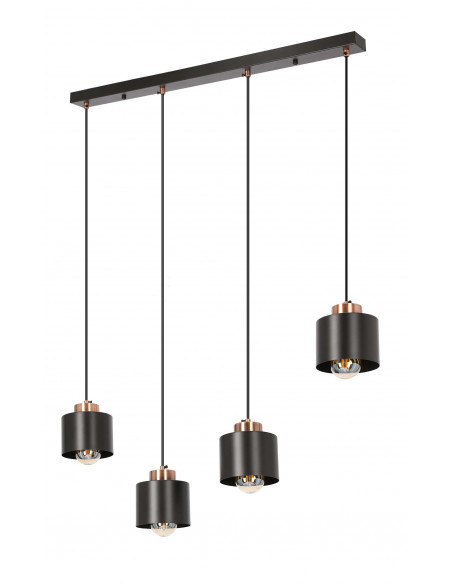 CANDELLUX Olena lampa wisząca czarna 4x60w e27 klosz czarny 34-78131