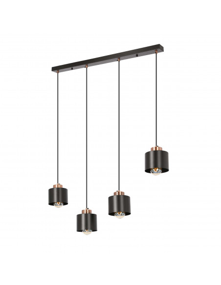 CANDELLUX Olena lampa wisząca czarna 4x60w e27 klosz czarny 34-78131