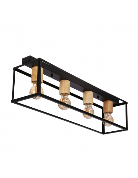 CANDELLUX RETRO LAMPA SUFITOWA CZARNY 4X40W E27 KLOSZ CZARNY 34-00798