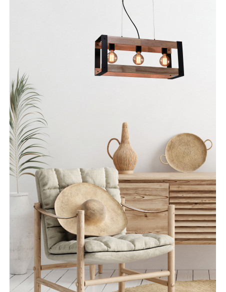 CANDELLUX Varna lampa wisząca czarny 3x40w e27 klosz czarny 33-79077
