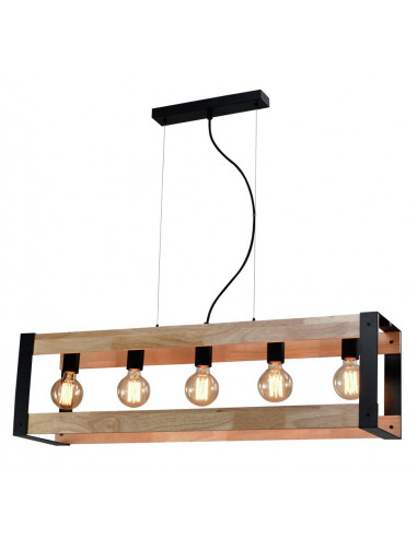 CANDELLUX Varna lampa wisząca czarny 5x40w e27 klosz czarny 35-79282