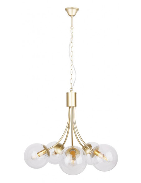 CANDELLUX Dani lampa wisząca mosiądz 5x40w e14 klosz bezbarwny 35-79275