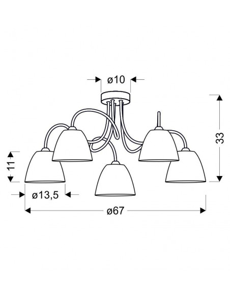 CANDELLUX ELF LAMPA SUFITOWA 5X40W E14 CHROM 35-72603