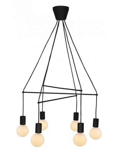 CANDELLUX ALTO LAMPA WISZĄCA 6X40W E27 CZARNY MATOWY 36-70937