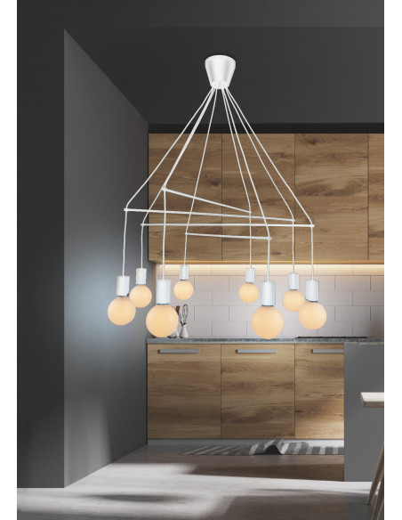 CANDELLUX ALTO LAMPA WISZĄCA 8X40W E27 BIAŁY MATOWY 38-70944