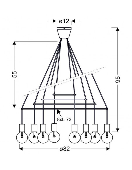 CANDELLUX ALTO LAMPA WISZĄCA 8X40W E27 BIAŁY MATOWY 38-70944