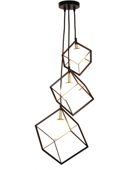 CANDELLUX LAMPA WISZACA WEERT 3 CZARNY ZŁOTY 120x20x28 50103047