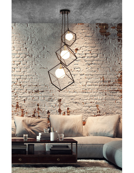 CANDELLUX LAMPA WISZACA WEERT 3 CZARNY ZŁOTY 120x20x28 50103047