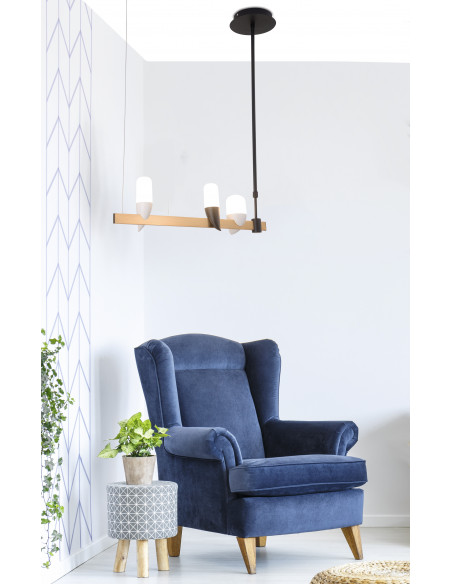 CANDELLUX LAMPA WISZĄCA SAKAI 3 CZARNY ZŁOTY 50233077