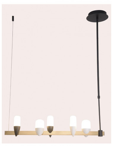 CANDELLUX LAMPA WISZĄCA SAKAI 5 CZARNY ZŁOTY 50233078