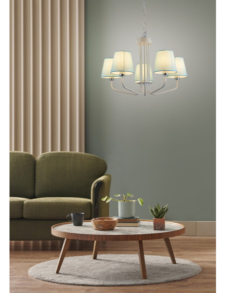CANDELLUX LAMPA WISZĄCA YORK 5 BIAŁY NIEBIESKI 50205093