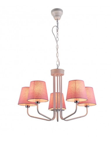 CANDELLUX LAMPA WISZĄCA YORK 5 BIAŁY RÓŻOWY 50205094