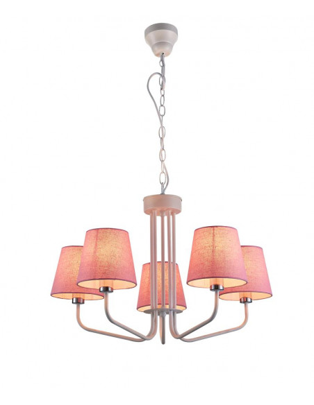 CANDELLUX LAMPA WISZĄCA YORK 5 BIAŁY RÓŻOWY 50205094