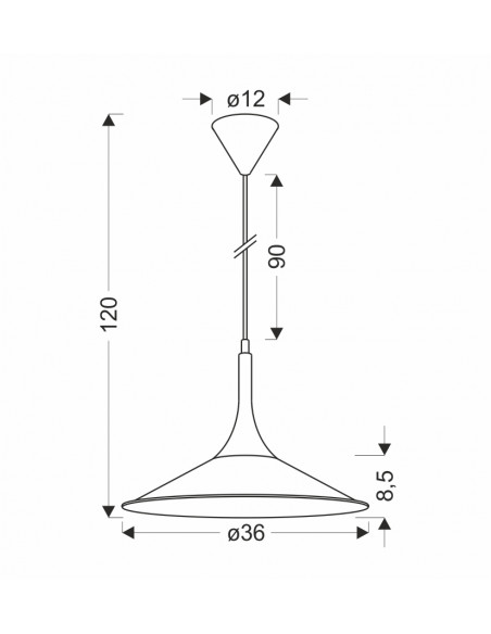 CANDELLUX LAMPA WISZACA KIRUNA M 1 CZARNY 110x36x36 50101204