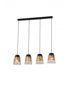 CANDELLUX FRESNO LAMPA WISZĄCA CZARNY 4X60W E27 KLOSZ BEZBARWNY 34-78124