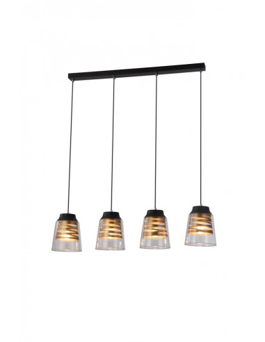 CANDELLUX FRESNO LAMPA WISZĄCA CZARNY 4X60W E27 KLOSZ BEZBARWNY 34-78124