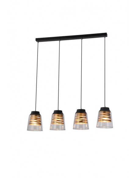 CANDELLUX FRESNO LAMPA WISZĄCA CZARNY 4X60W E27 KLOSZ BEZBARWNY 34-78124