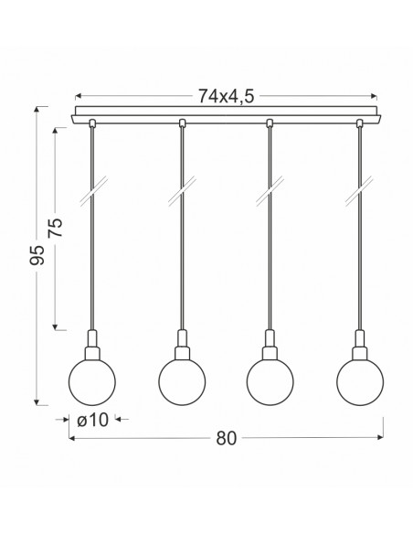 CANDELLUX Maldus lampa wisząca chromowy 4x40w g9 klosz biały 34-01474