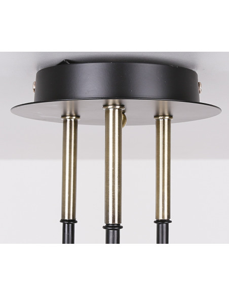 CANDELLUX Unica lampa sufitowa czarny+złoty 3x40w e27 klosz dymiony 33-00880
