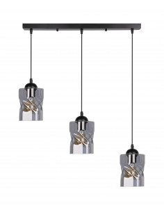 CANDELLUX Felis lampa wisząca czarny 3x60w e27 klosz dymiony 33-00149
