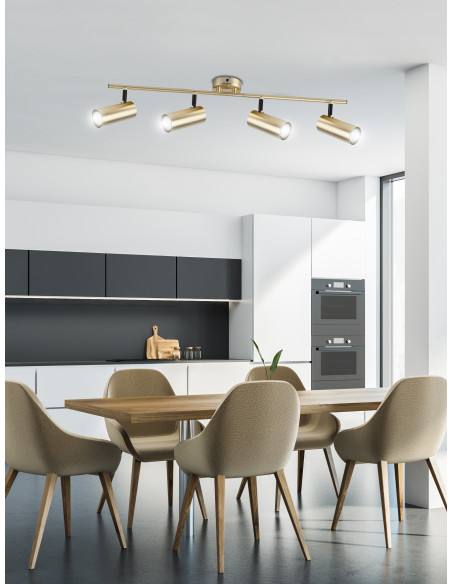 CANDELLUX Colly lampa sufitowa mosiądz 4x15w gu10 klosz mosiądz 94-01740