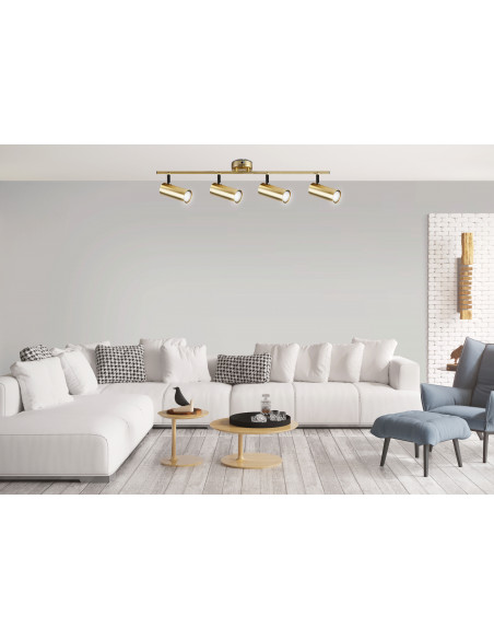 CANDELLUX Colly lampa sufitowa mosiądz 4x15w gu10 klosz mosiądz 94-01740