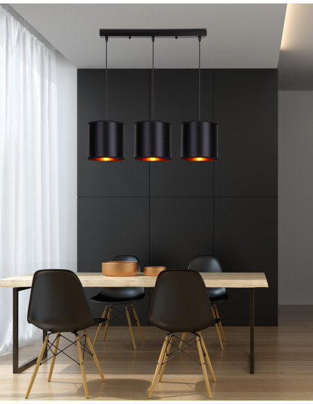 CANDELLUX Candida lampa wisząca czarny 3x40w e27 abażur czarny 33-00736