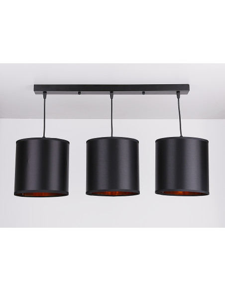 CANDELLUX Candida lampa wisząca czarny 3x40w e27 abażur czarny 33-00736