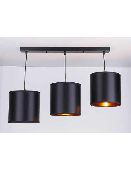 CANDELLUX Candida lampa wisząca czarny 3x40w e27 abażur czarny 33-00736
