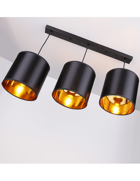 CANDELLUX Candida lampa wisząca czarny 3x40w e27 abażur czarny 33-00736