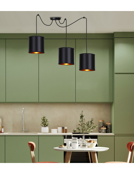 CANDELLUX Candida p lampa wisząca czarny 3x40w e27 abażur czarny 33-00859