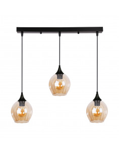 CANDELLUX Aspa lampa wisząca czarny 3x40w e27 klosz brązowy 33-00606