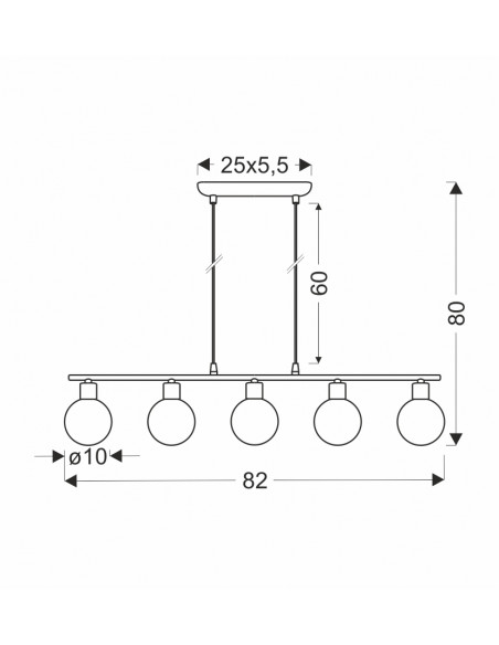 CANDELLUX Oden lampa wisząca chromowy 5x40w g9 klosz biały 35-03270