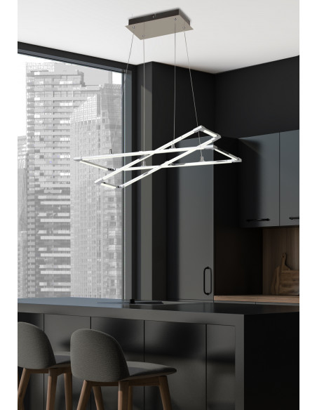 CANDELLUX KSEROS LAMPA WISZĄCA 60X30 35W LED SREBRNO SZARY 4000K APETI A0033-320
