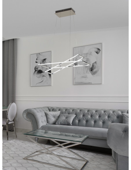 CANDELLUX KSEROS LAMPA WISZĄCA 60X30 35W LED SREBRNO SZARY 4000K APETI A0033-320