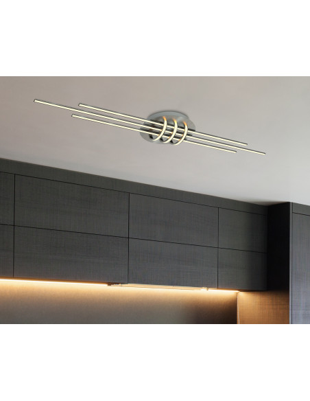 CANDELLUX NAKSOS LAMPA WISZĄCA PLAFON 110X22 40W LED SATYNA NIKIEL 4000K APETI A0018-160