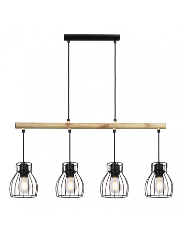 CANDELLUX BERNITA LAMPA WISZĄCA 4X60W E27 CZARNY 34-78117